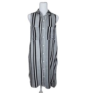 Jealous Tomato Womens Black White Striped Sleevless Tunic Size Small